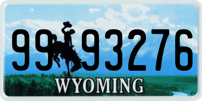WY license plate 9993276