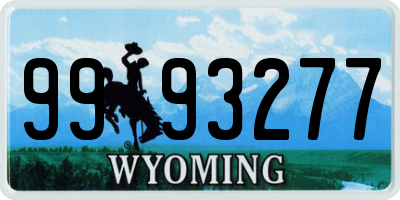 WY license plate 9993277