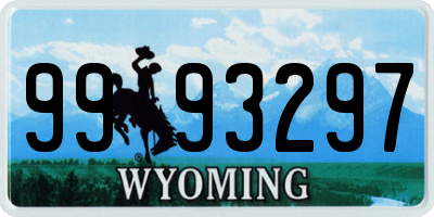 WY license plate 9993297