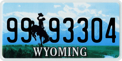 WY license plate 9993304