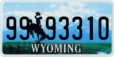 WY license plate 9993310