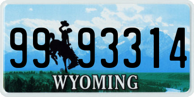 WY license plate 9993314