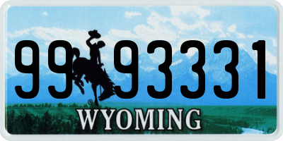 WY license plate 9993331