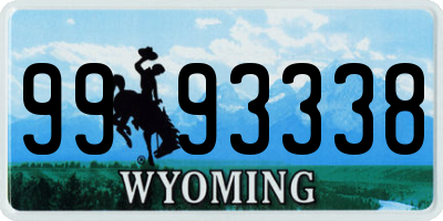 WY license plate 9993338