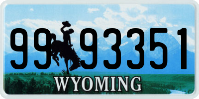 WY license plate 9993351