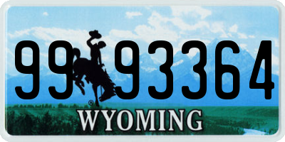 WY license plate 9993364