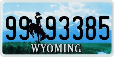 WY license plate 9993385