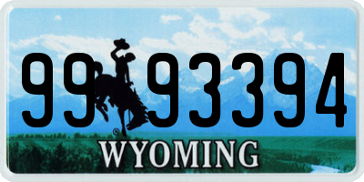 WY license plate 9993394