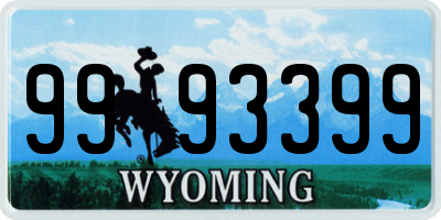 WY license plate 9993399