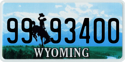 WY license plate 9993400