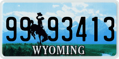 WY license plate 9993413