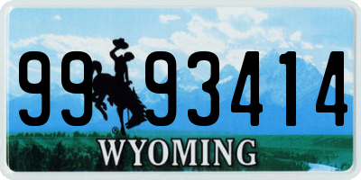 WY license plate 9993414