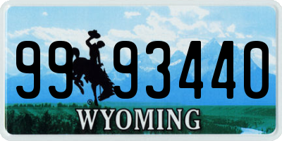 WY license plate 9993440