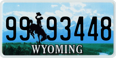 WY license plate 9993448