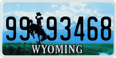 WY license plate 9993468