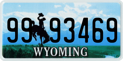 WY license plate 9993469