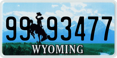 WY license plate 9993477