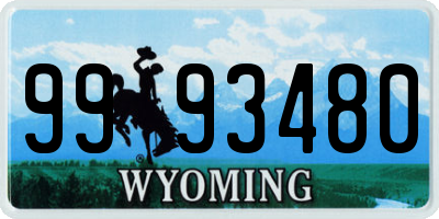 WY license plate 9993480