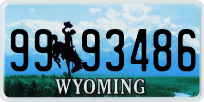 WY license plate 9993486