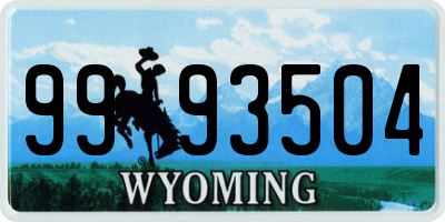 WY license plate 9993504