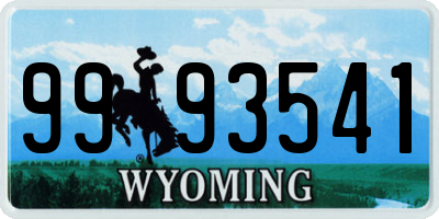 WY license plate 9993541