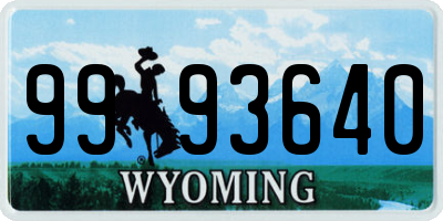 WY license plate 9993640