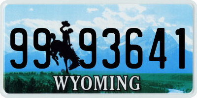 WY license plate 9993641