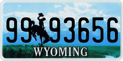 WY license plate 9993656