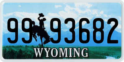 WY license plate 9993682