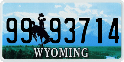 WY license plate 9993714