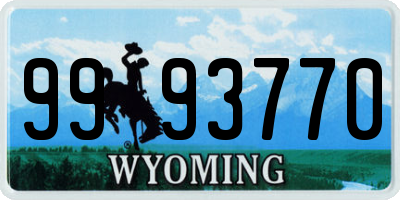 WY license plate 9993770