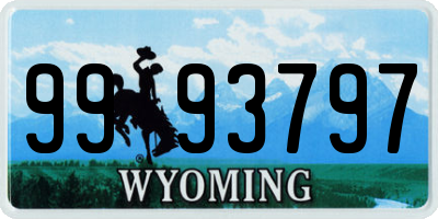 WY license plate 9993797