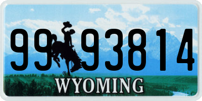 WY license plate 9993814