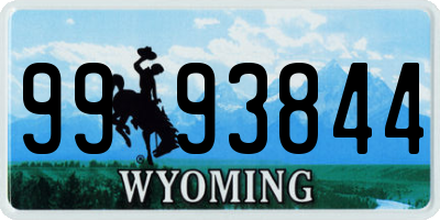 WY license plate 9993844