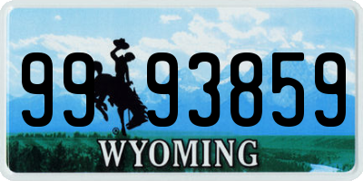 WY license plate 9993859