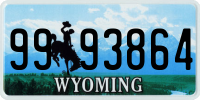 WY license plate 9993864