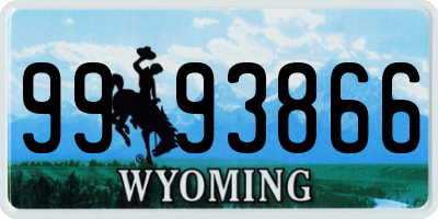 WY license plate 9993866