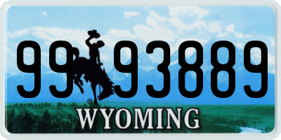 WY license plate 9993889