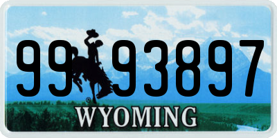 WY license plate 9993897