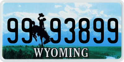 WY license plate 9993899