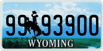 WY license plate 9993900