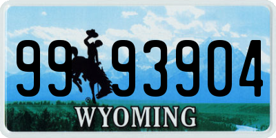 WY license plate 9993904