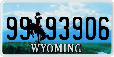 WY license plate 9993906