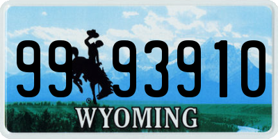 WY license plate 9993910