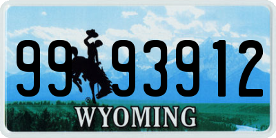 WY license plate 9993912