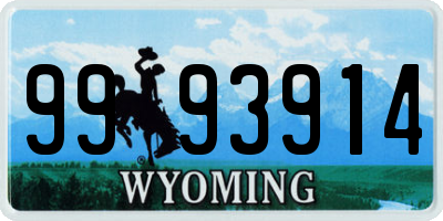 WY license plate 9993914