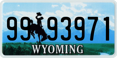 WY license plate 9993971