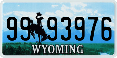 WY license plate 9993976