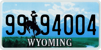 WY license plate 9994004