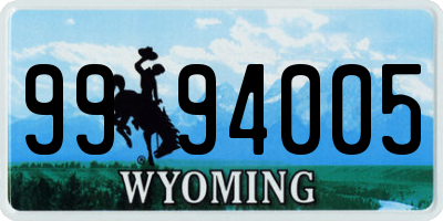 WY license plate 9994005